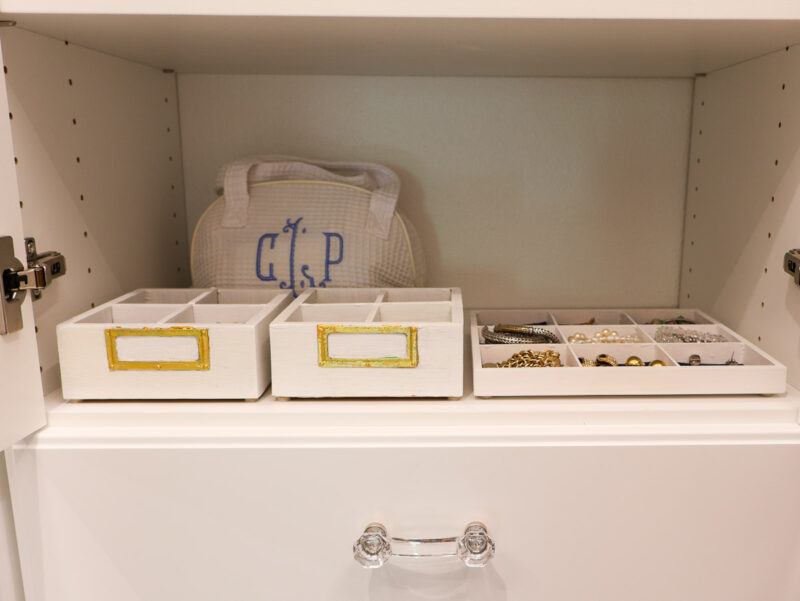 jewelry organizers in cabinet
