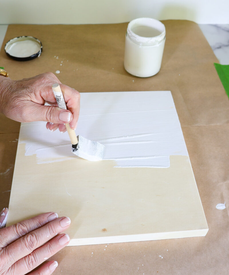 painting the bottom of the wood tray