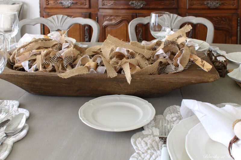 fall tablescape with fall centerpiece
