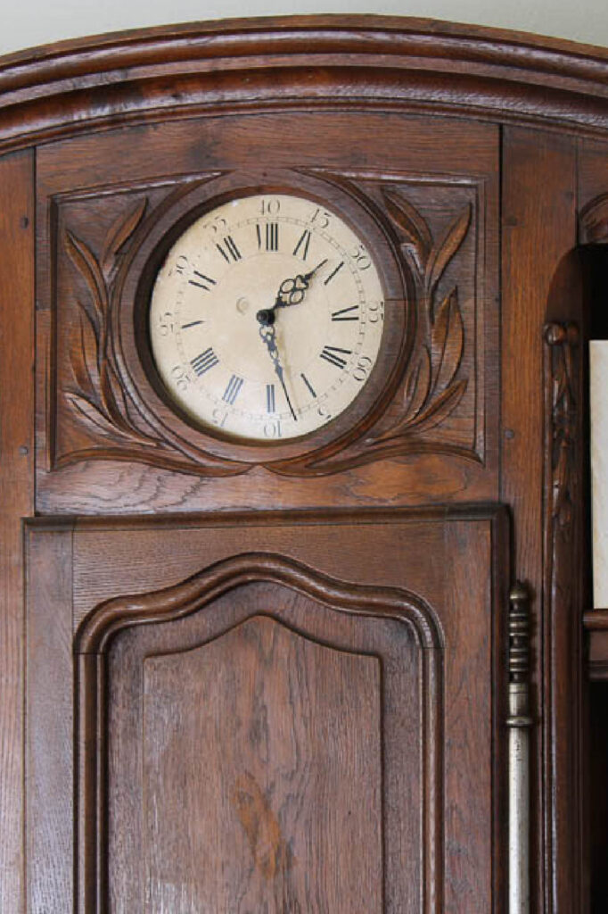 clock on French hutch
