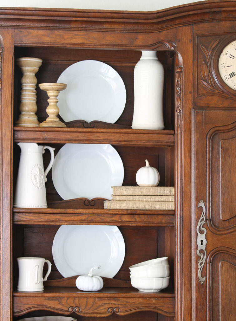 fall hutch decorating ideas