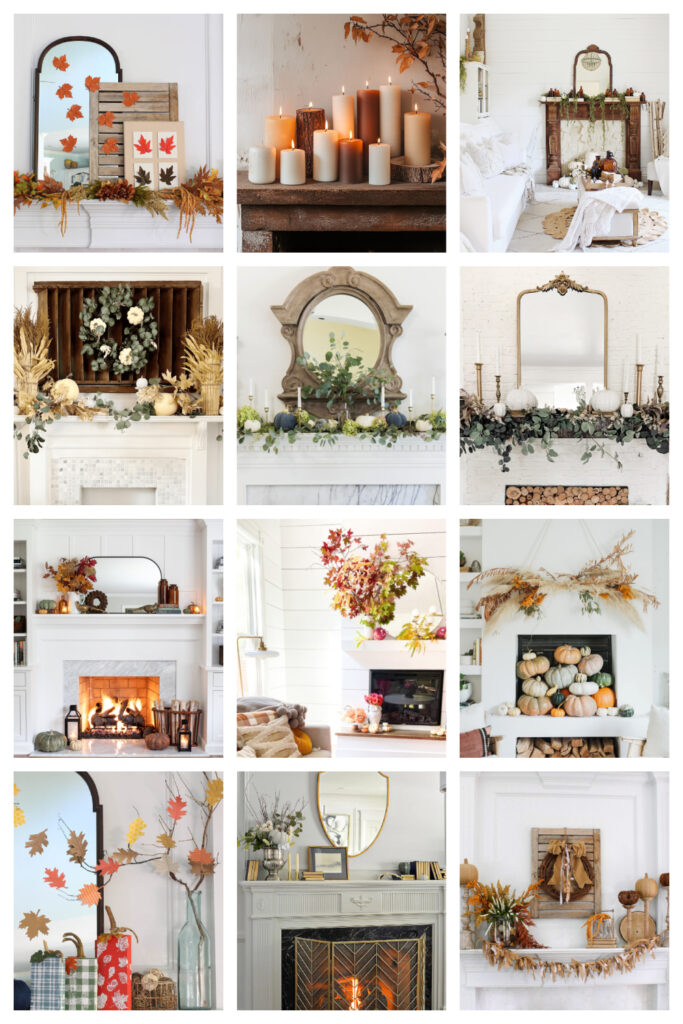 fall mantel collage