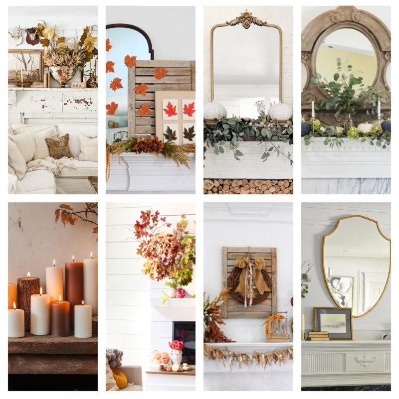 fall mantel collage