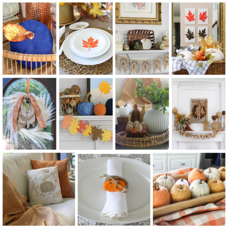 collage of 15 fall DIY projects