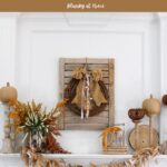 simple fall mantel with natural elements