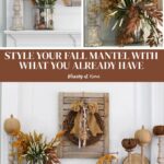 simple fall mantel with natural elements