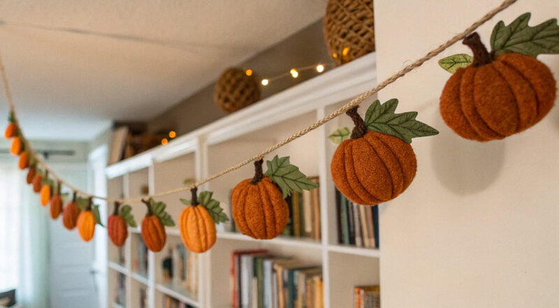felt pumpkin garland