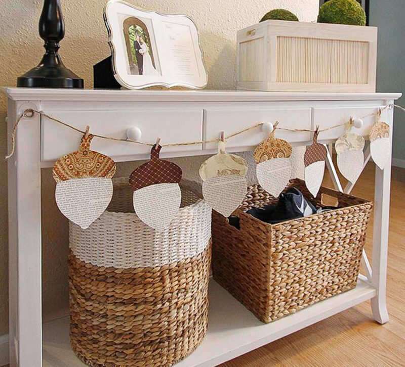 paper and fabric acron garland