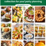 collage of football party appetizers