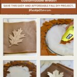 fall leaf wreath with felt graphic