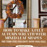 fall leaf wreath with felt graphic