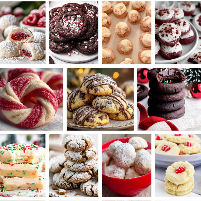 collage of Christmas cookies