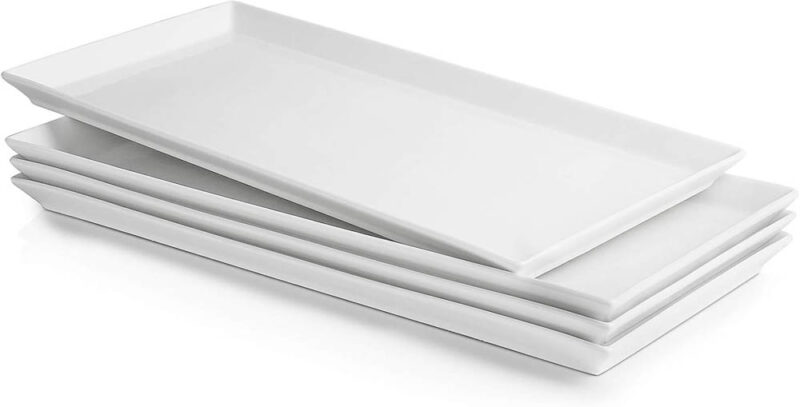 white rectangle serving tray