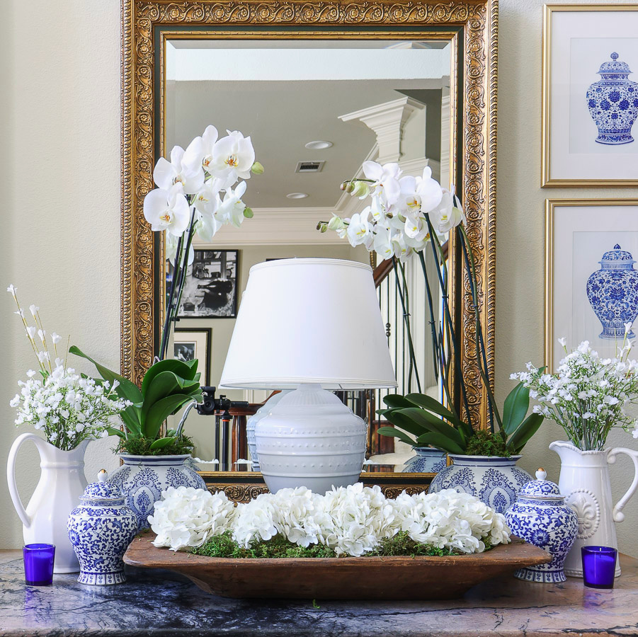 fresh white orchids in arrangement