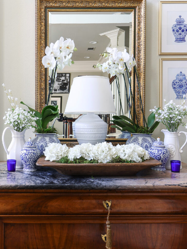 fresh white orchids in arrangement