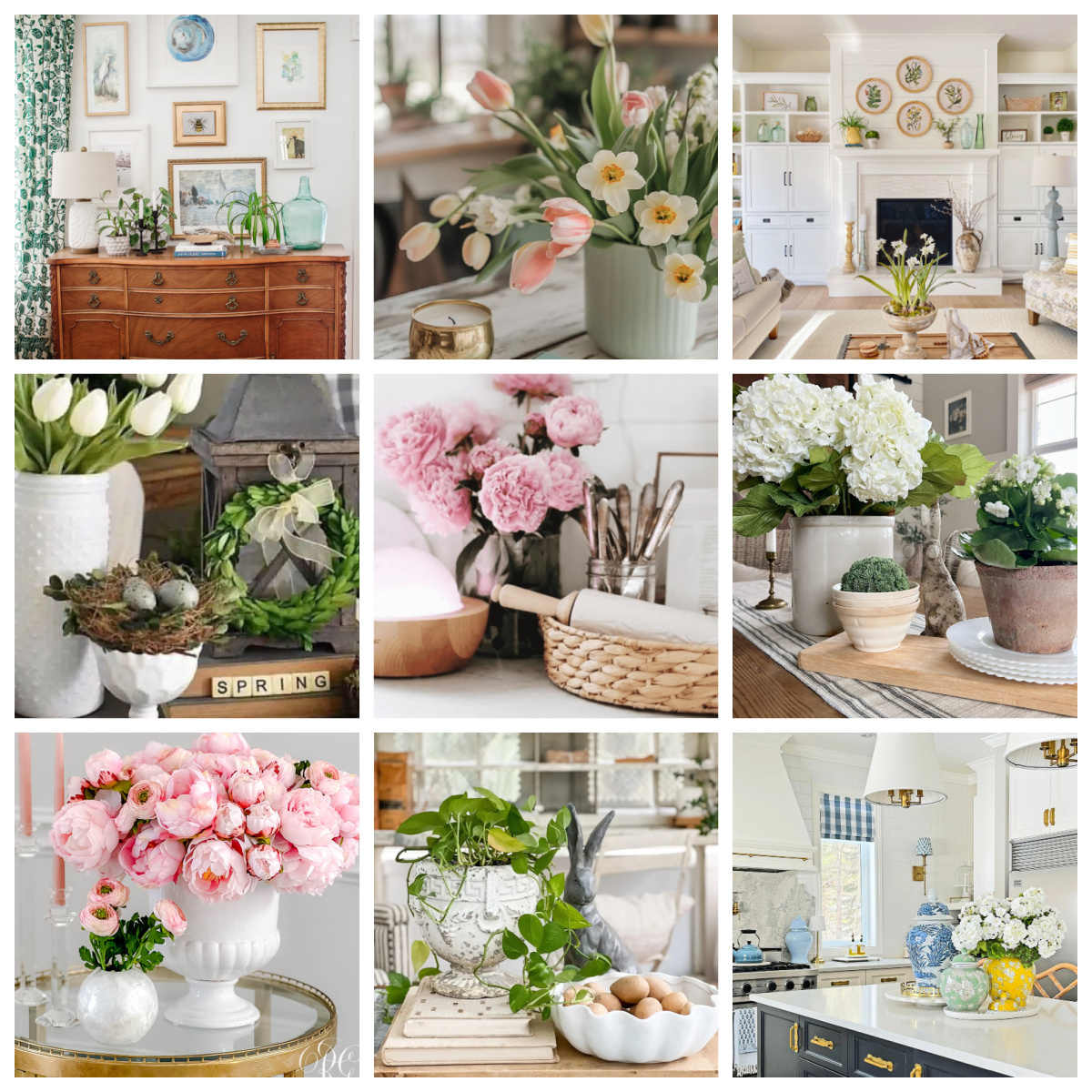 spring decor collage