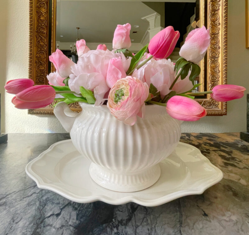 spring centerpiece in entry