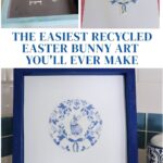 blue Easter bunny decoupage art