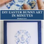 blue Easter bunny decoupage art