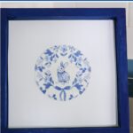 blue Easter bunny decoupage art