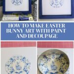 blue Easter bunny decoupage art