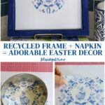 blue Easter bunny decoupage art