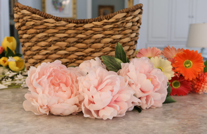 faux pink peonies