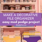 making file organizer pretty with decorative drawer liner paper
