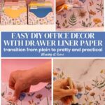 making file organizer pretty with decorative drawer liner paper