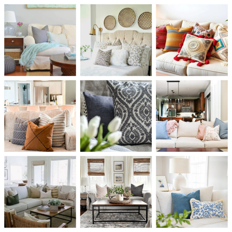 collage of decorative pillow ideas
