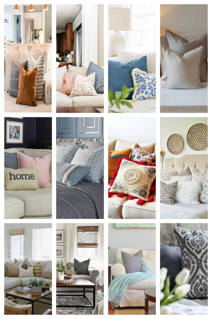 collage of decorative pillow ideas
