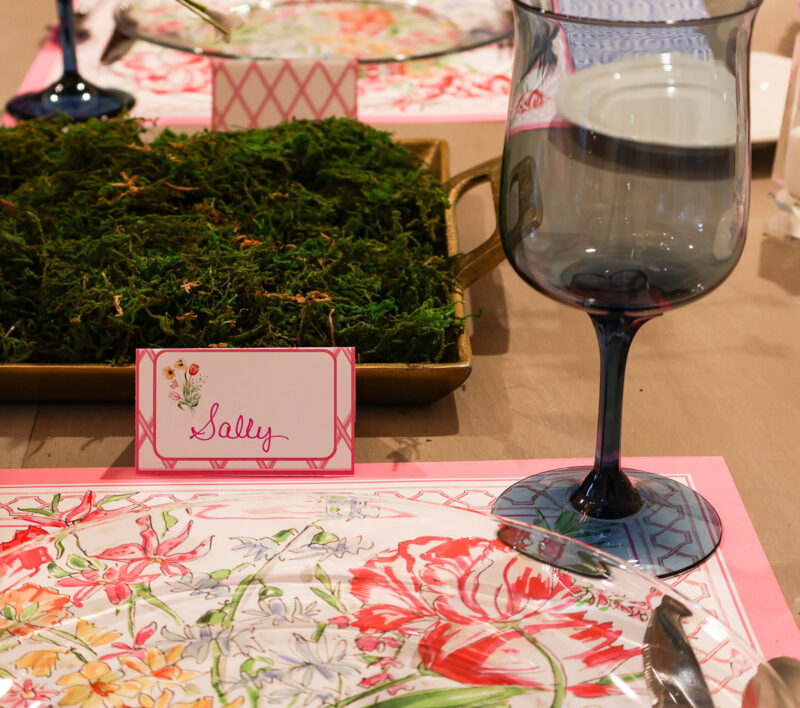 pink border placecards