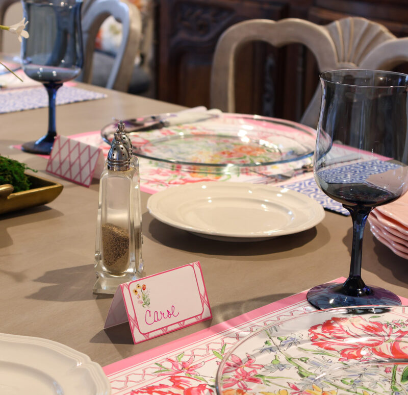 spring luncheon tablescape in garden style