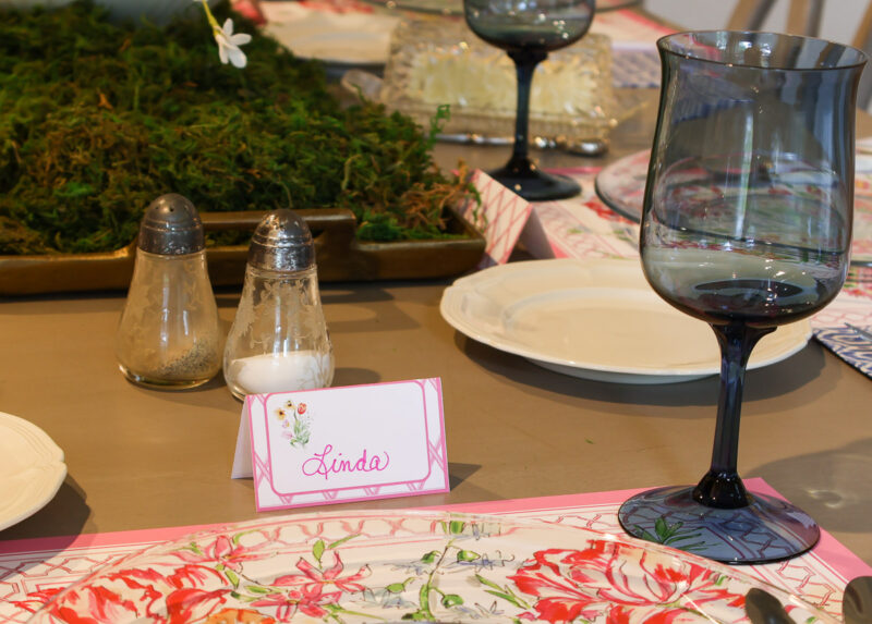pink border placecards