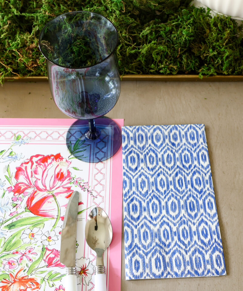 blue graphic guest towel napkin