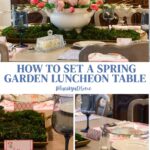 spring garden tablescape with flower placemat graphic