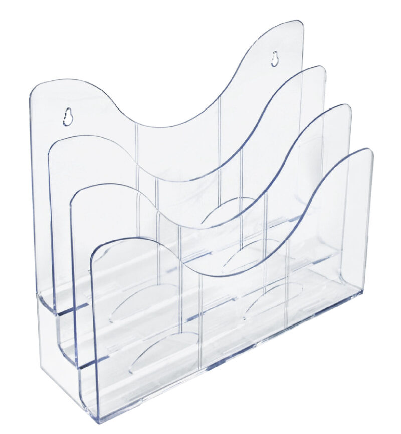 three-tiered acrylic file organizer
