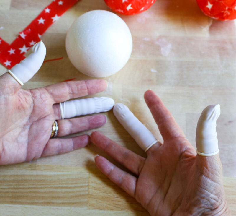 finger cots on hands