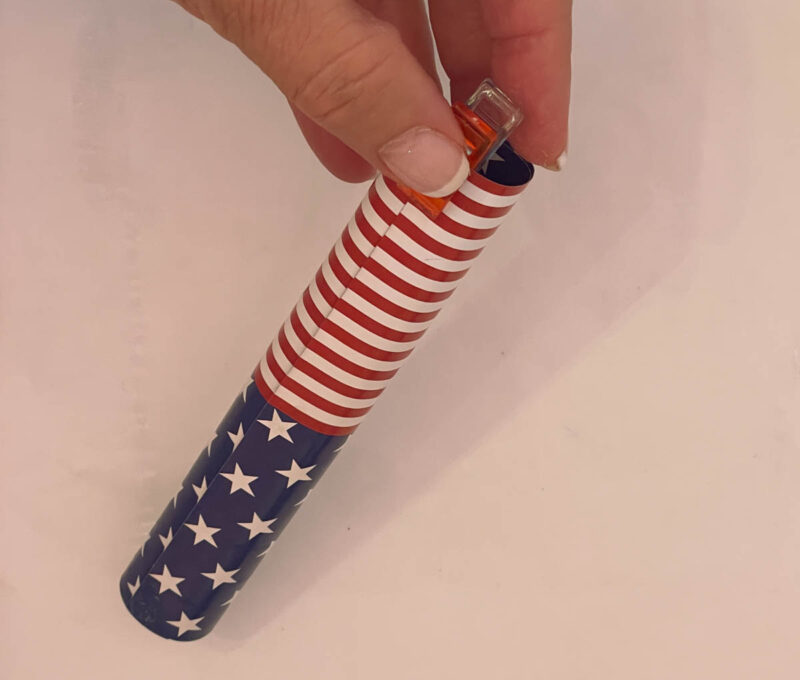 rolled up piece of 4th of July paper