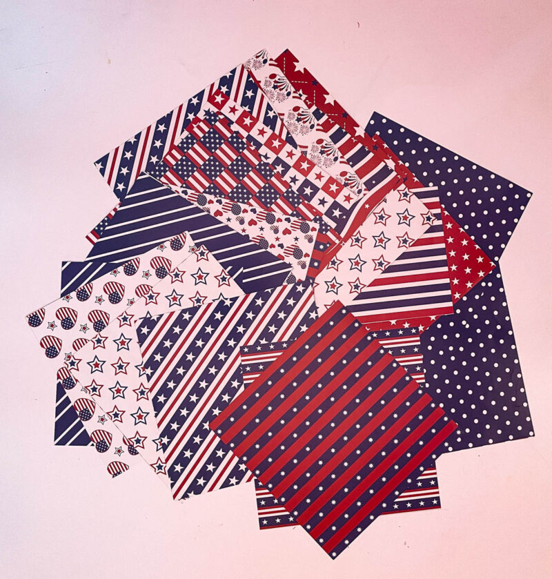 4th of July red, whtie, and blue paper