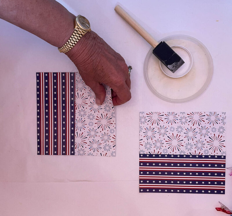 gluing papers together to make firecracker