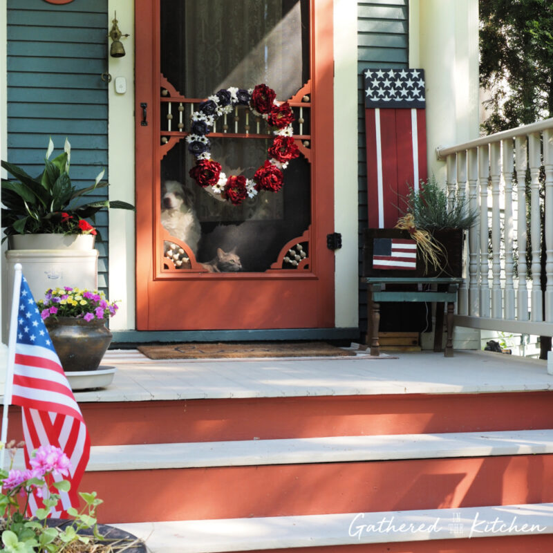 front door 4th of July decor