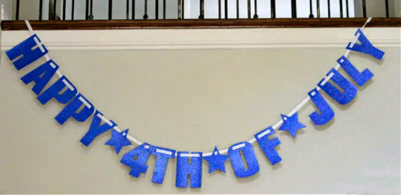 blue 4th of July banner