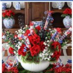 4th of July centerpiece with DIY firecrackers