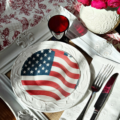 decoupage flag plate
