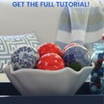 red star decoupage ball 4th of July project