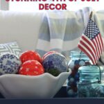 red star decoupage ball 4th of July project