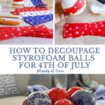 red star decoupage ball 4th of July project