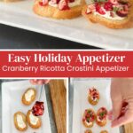 cranberry ricotta crostini platted