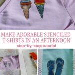 Stencil and paint t-shirt graphic